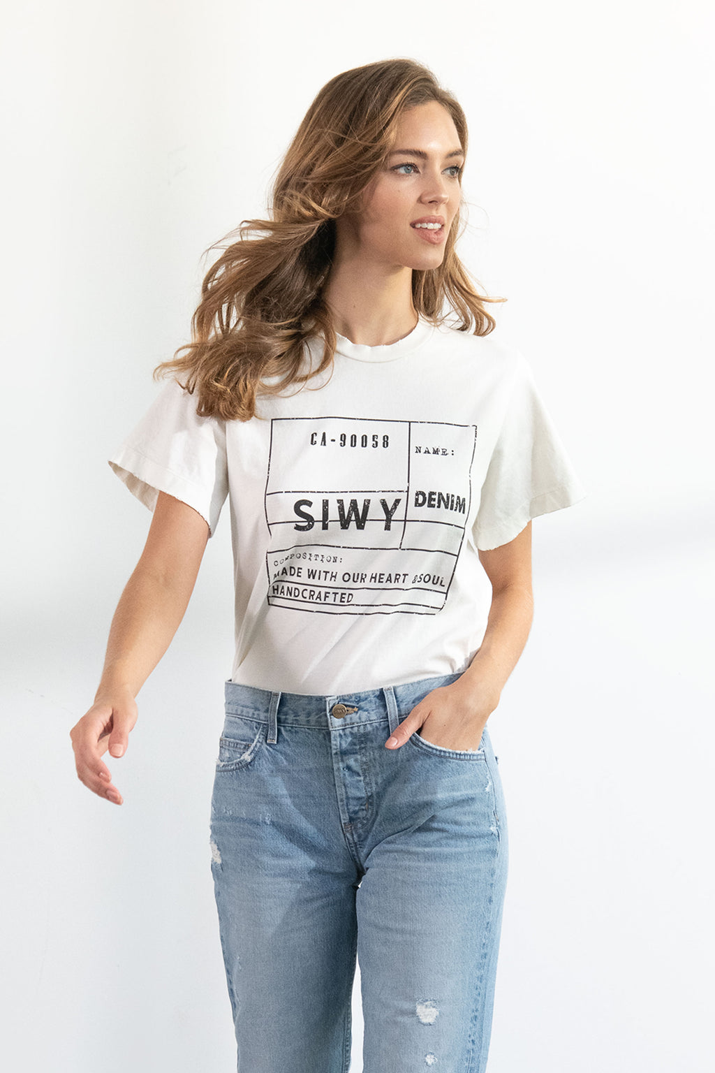 Melinda Classic Fit T Shirt In Nature Note Siwy